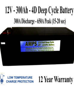 12V 300AH LFP (LiFePO4) Start/Deep Cycle Low Temp Battery