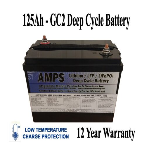 A 1 2 5 ah-gc 2 deep cycle battery is the best for lithium batteries.